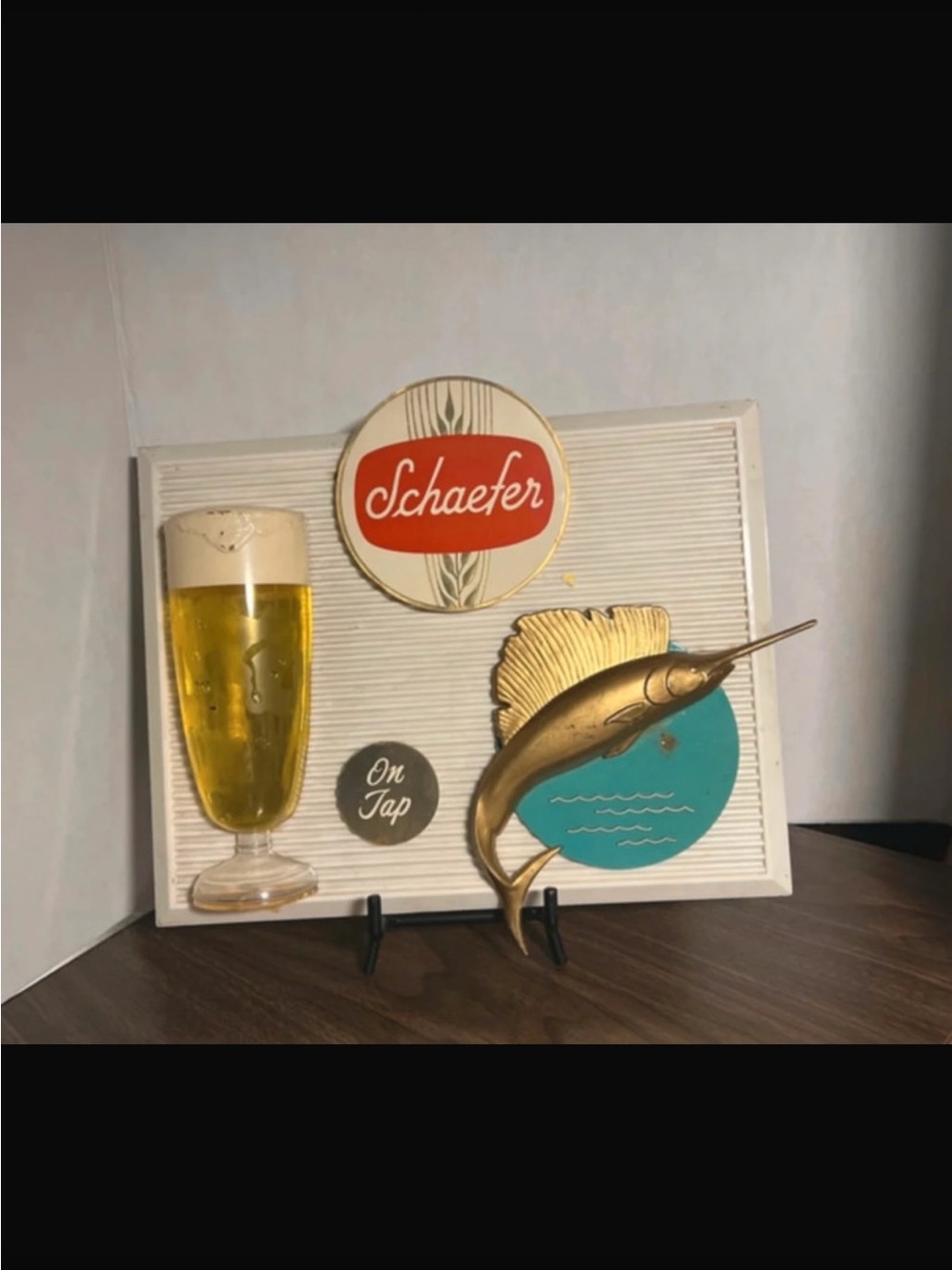 Vintage  /Rare - 1950s Schaefer Beer Marlin "Big Game Fishing"
Bar Sign